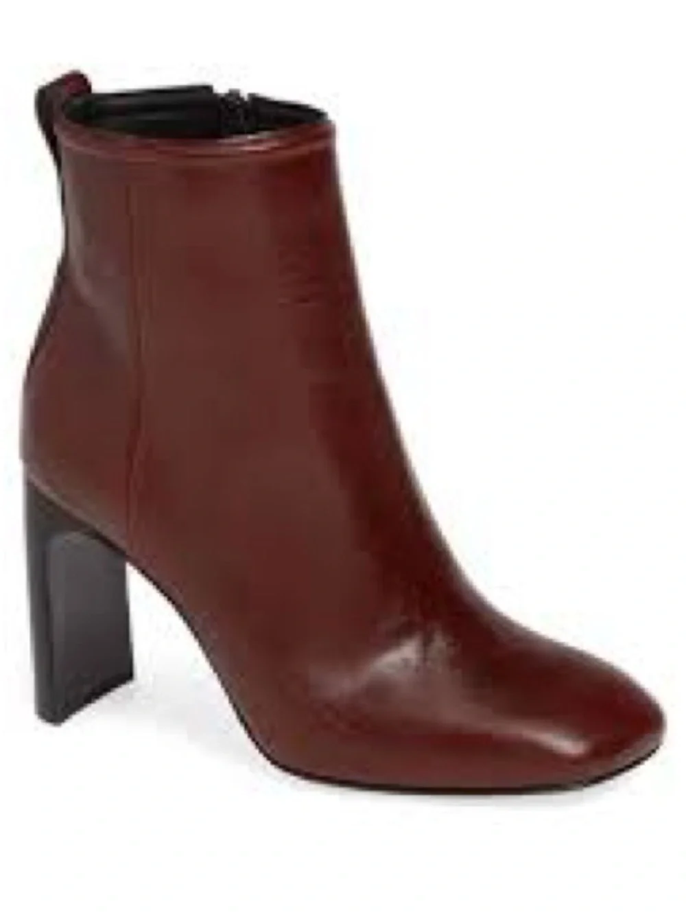 Rag & Bone Burgundy Mahogany Leather Ankle Booties - Size 37 fits 6-6.5